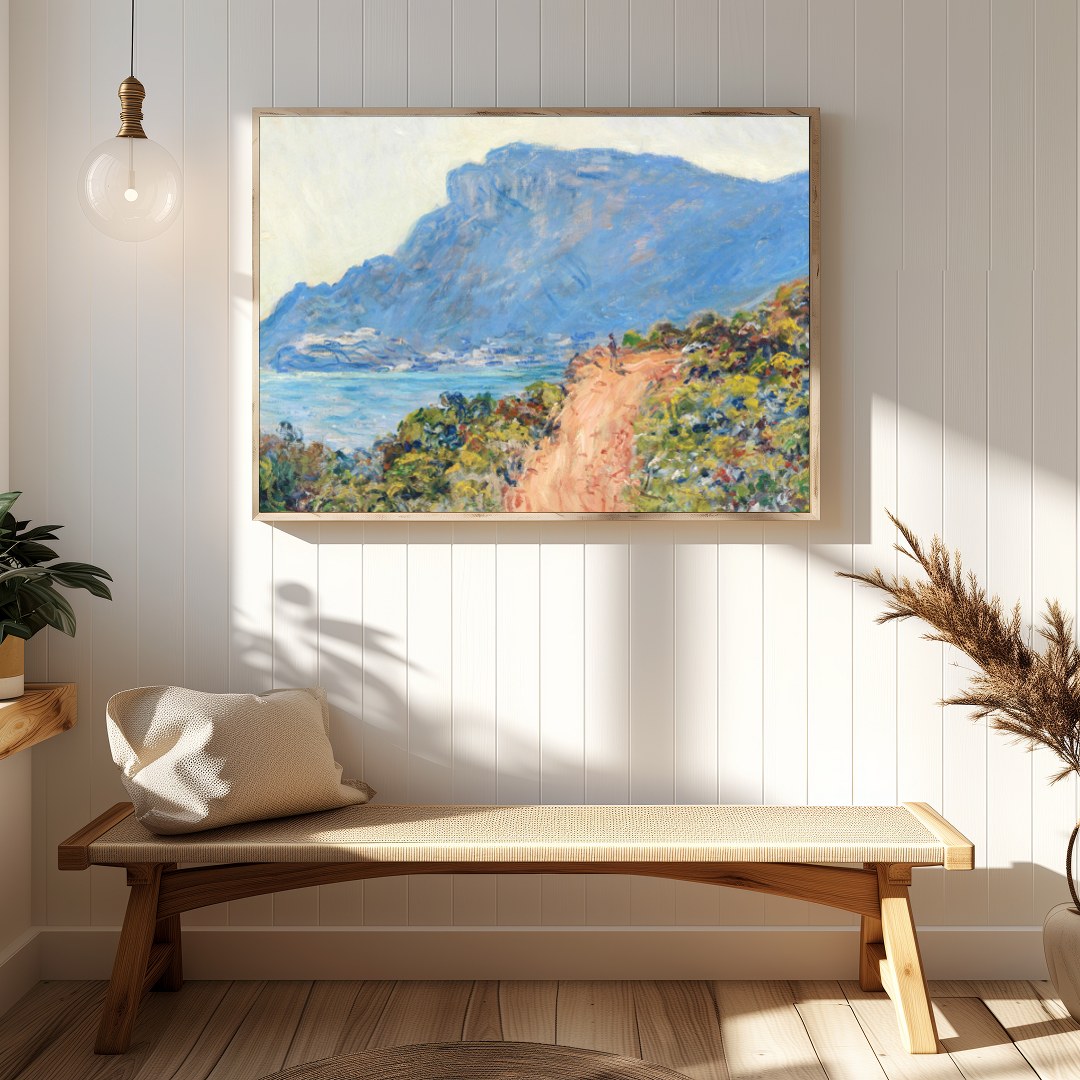 Immerse yourself in the serene beauty of this masterful coastal landscape. The painting captures a for Hallway