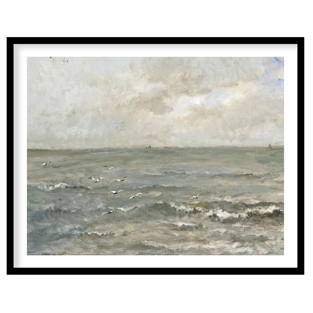 Immerse yourself in the serene elegance of 'Tranquil Coastal Skies,' a captivating landscape for place