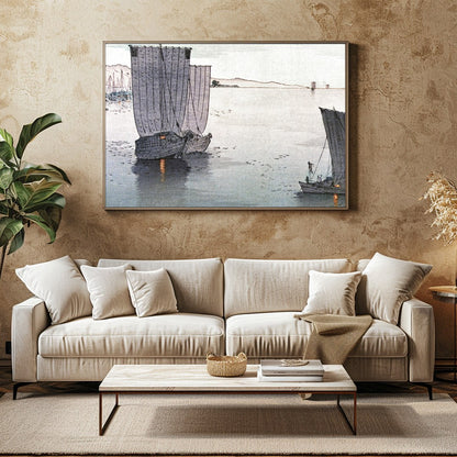 Experience the calm and majesty of a serene coastal voyage with this exquisite wall art piece. The for Family Room