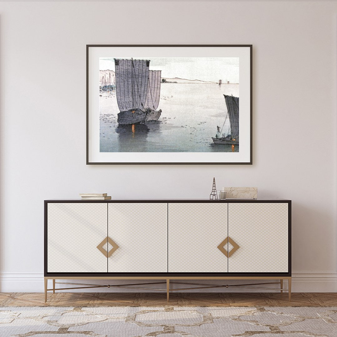 Experience the calm and majesty of a serene coastal voyage with this exquisite wall art piece. The for Foyer
