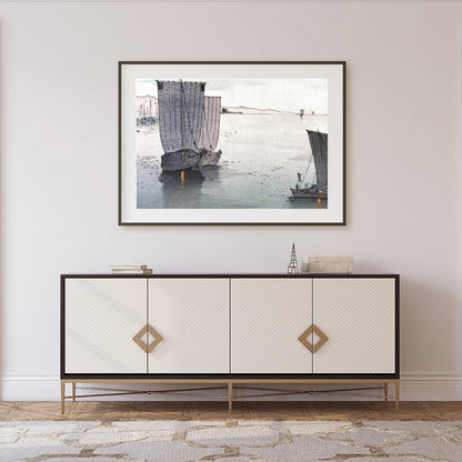 Experience the calm and majesty of a serene coastal voyage with this exquisite wall art piece. The for Foyer