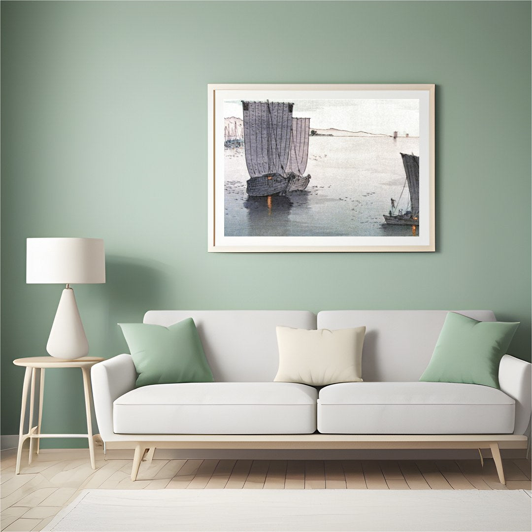 Experience the calm and majesty of a serene coastal voyage with this exquisite wall art piece. The for Hall