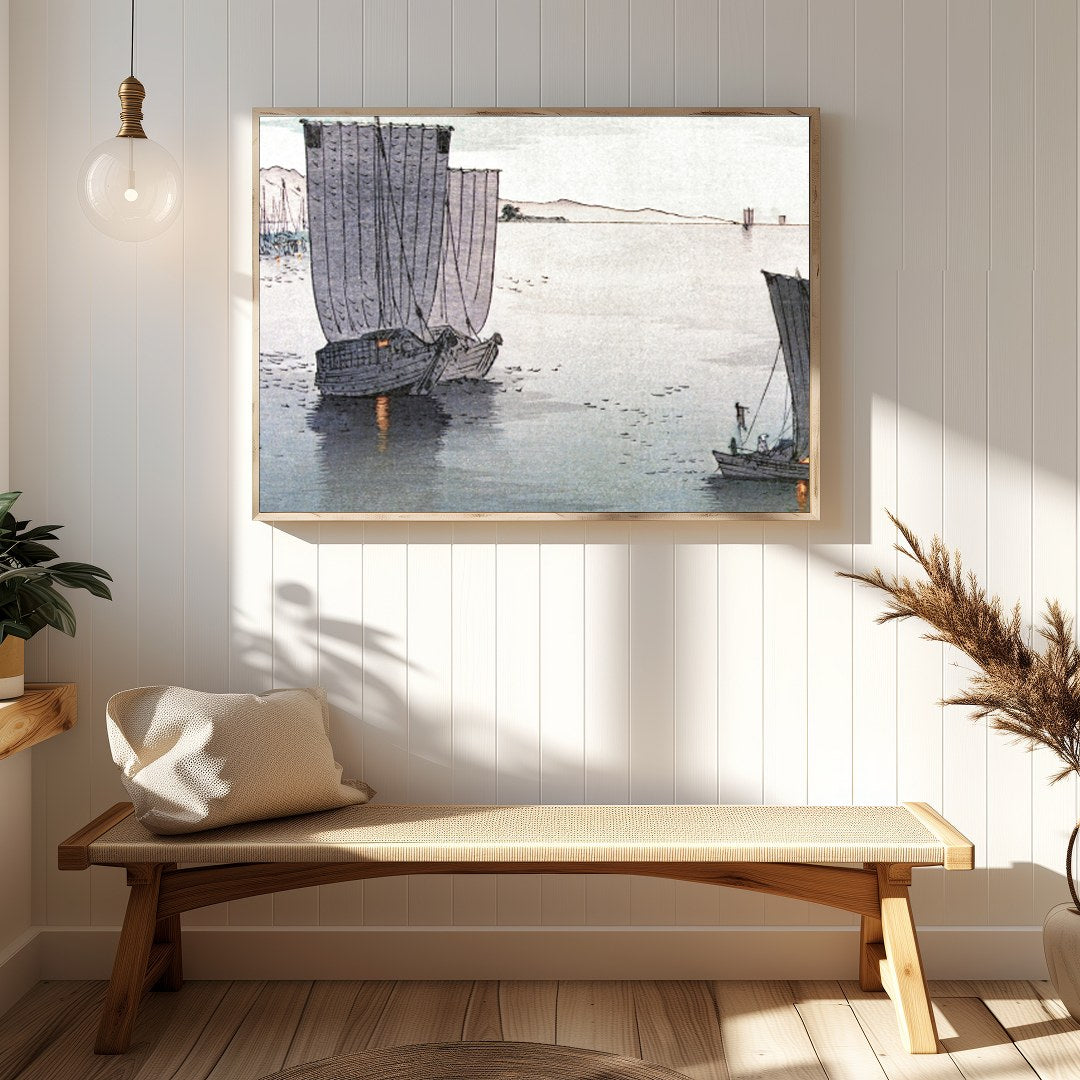 Experience the calm and majesty of a serene coastal voyage with this exquisite wall art piece. The for Hallway
