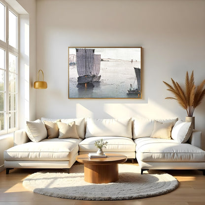 Experience the calm and majesty of a serene coastal voyage with this exquisite wall art piece. The for Living Room