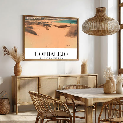 Experience the serene beauty of the Corralejo dunes in this stunning art piece. The artwork for Dining