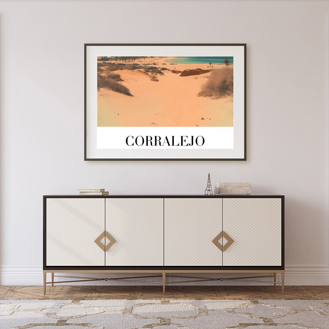 Experience the serene beauty of the Corralejo dunes in this stunning art piece. The artwork for Foyer