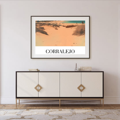 Experience the serene beauty of the Corralejo dunes in this stunning art piece. The artwork for Foyer