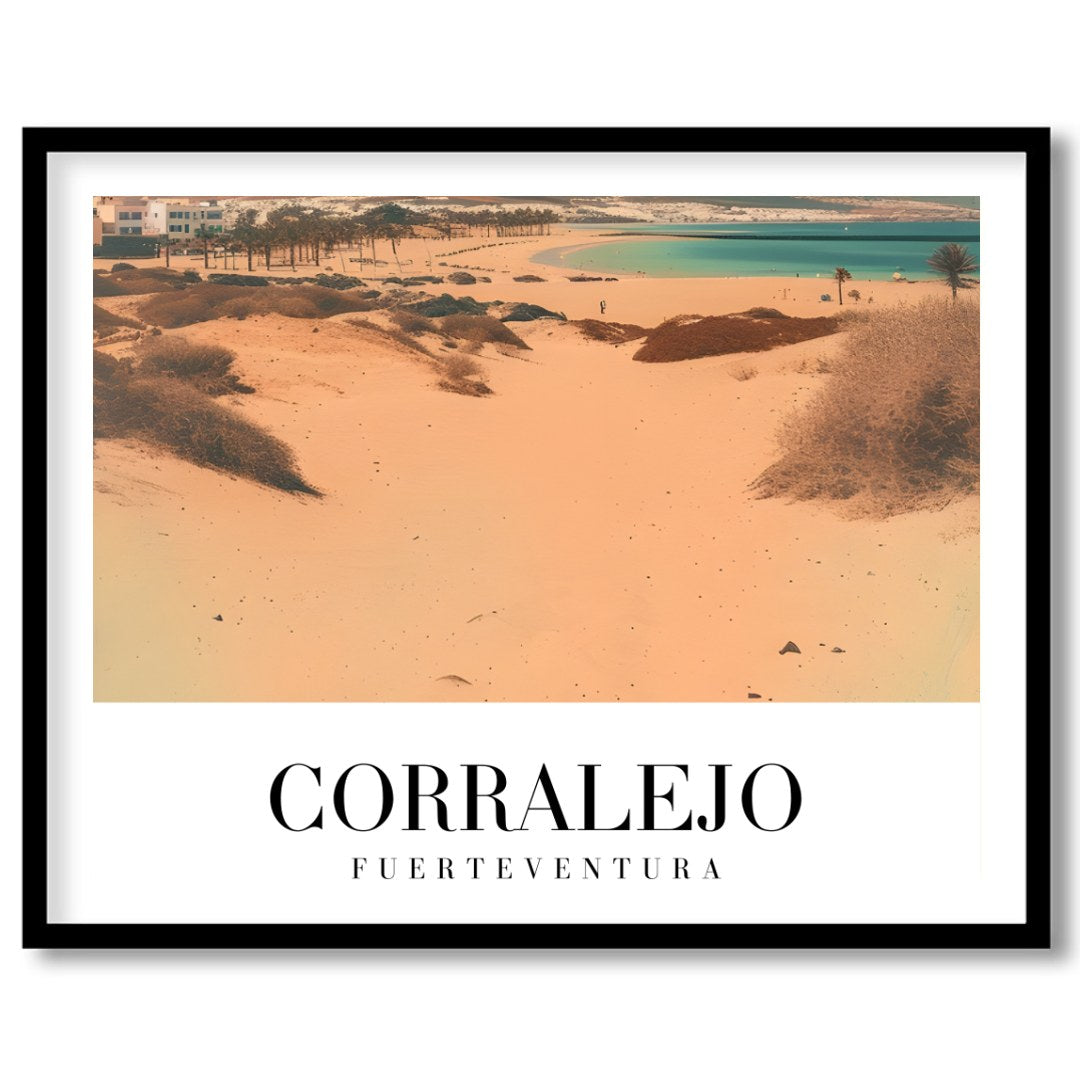 Experience the serene beauty of the Corralejo dunes in this stunning art piece. The artwork for gallery