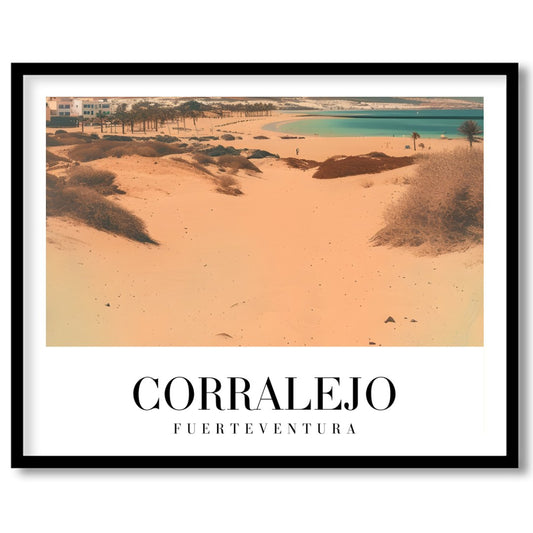 Experience the serene beauty of the Corralejo dunes in this stunning art piece. The artwork for gallery