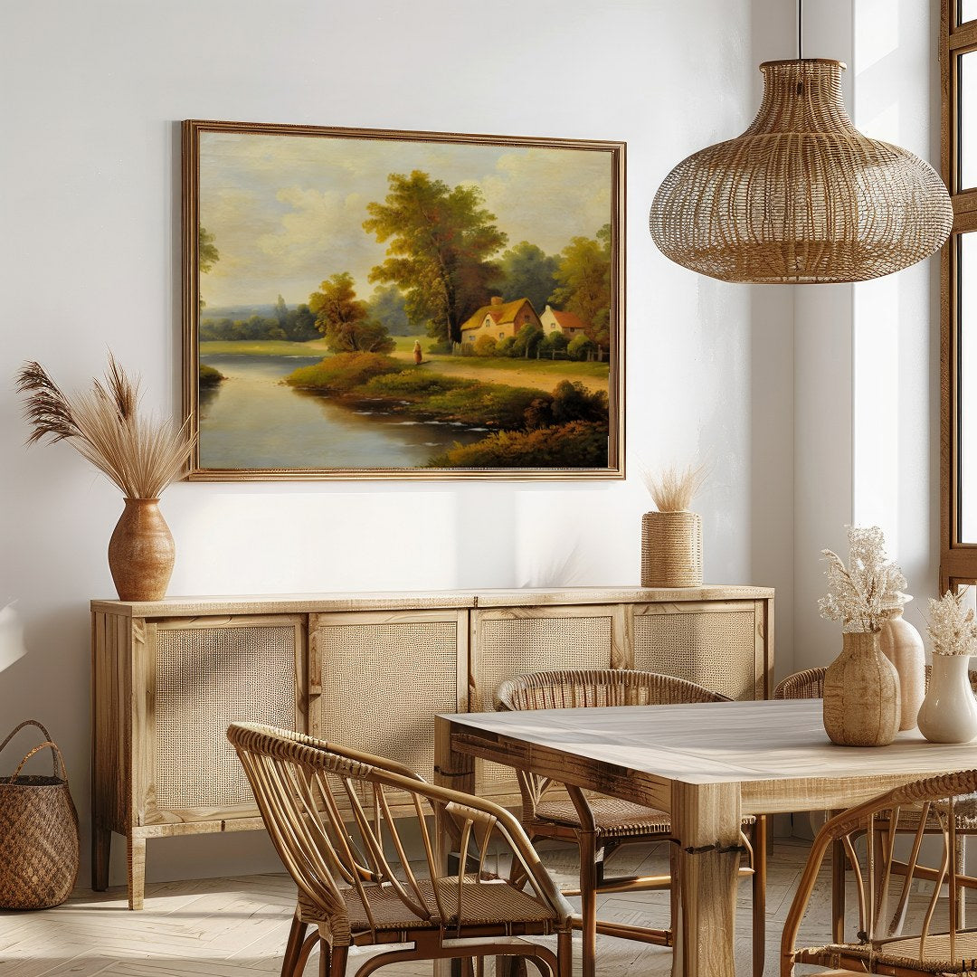 Immerse yourself in the serene beauty of this countryside escape, where a charming cottage and lush for Dining