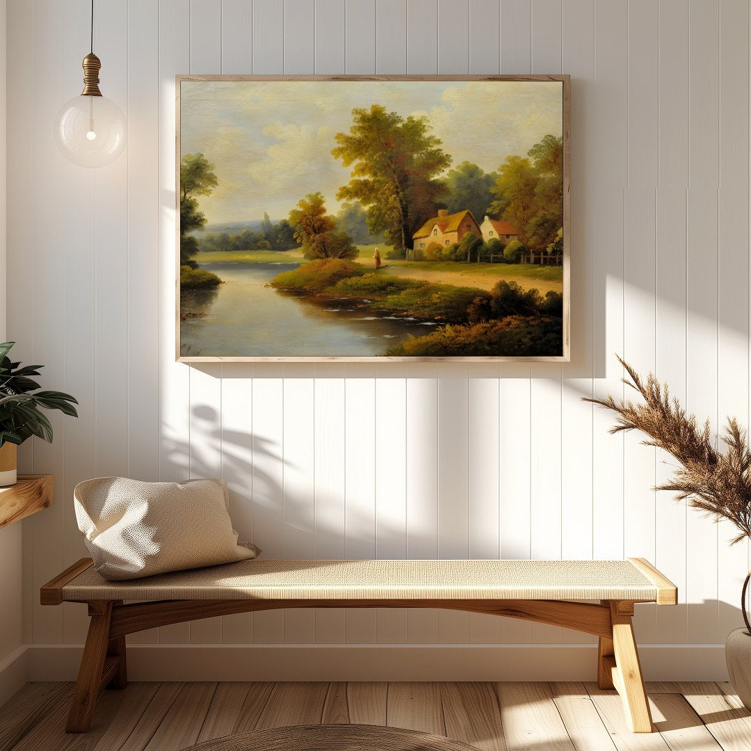 Immerse yourself in the serene beauty of this countryside escape, where a charming cottage and lush for Hallway