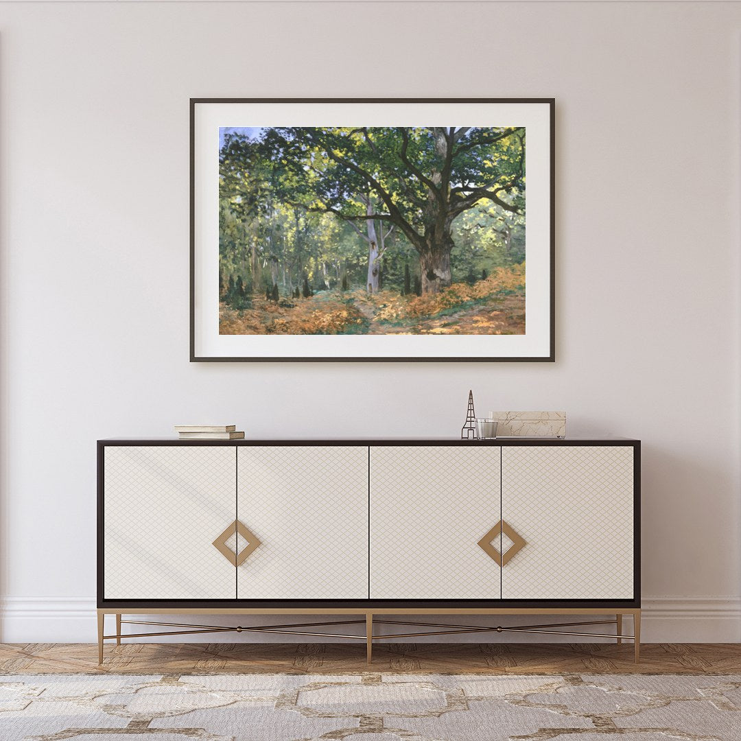 Immerse yourself in the serene beauty of nature with this enchanting woodland scene. The play of for Foyer