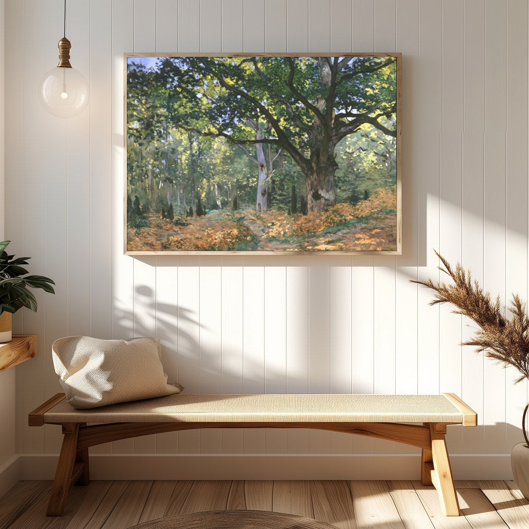 Immerse yourself in the serene beauty of nature with this enchanting woodland scene. The play of for Hallway