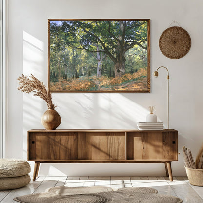 Immerse yourself in the serene beauty of nature with this enchanting woodland scene. The play of for Sitting Area