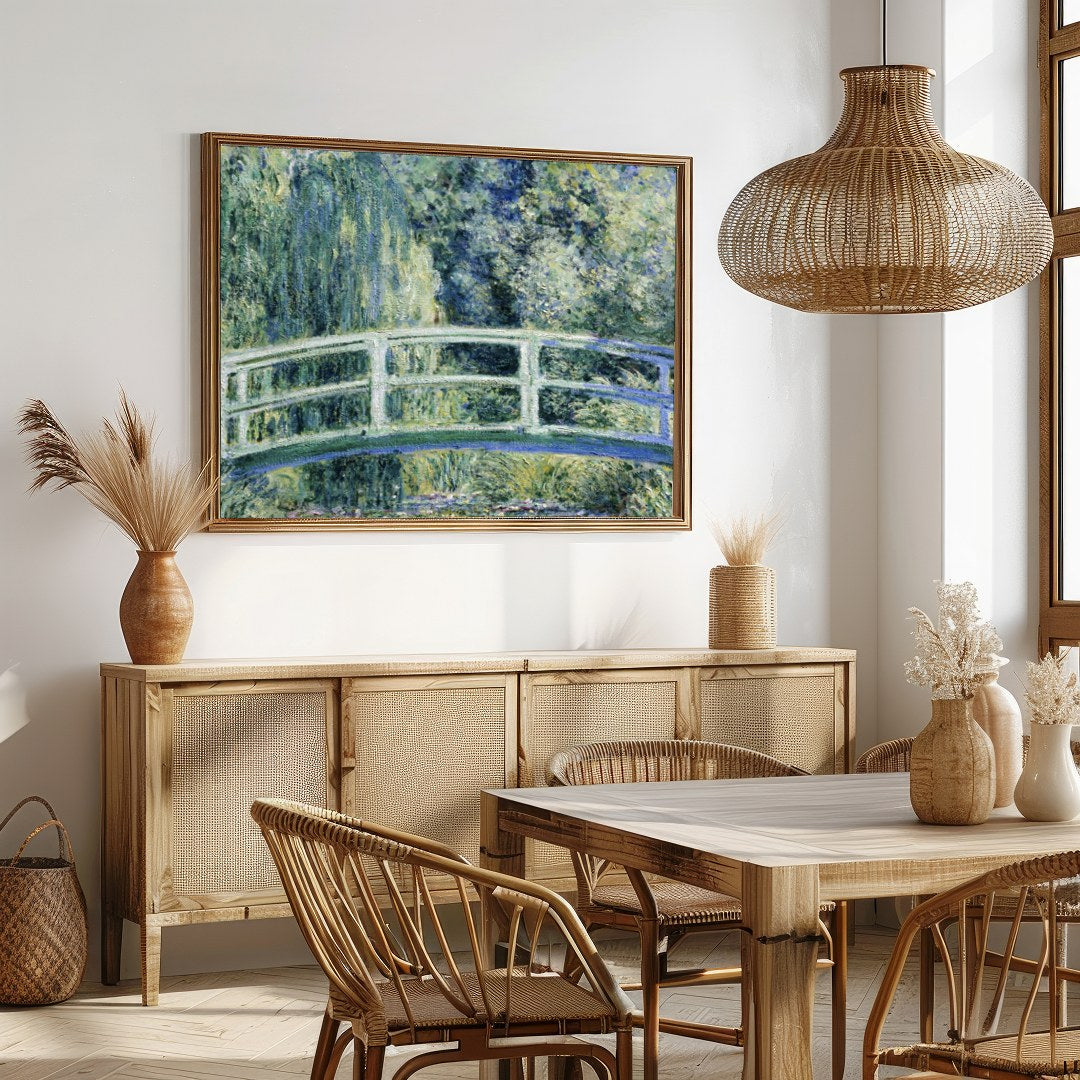 Immerse yourself in the serenity of nature with this exquisite artwork depicting a lush garden for Dining