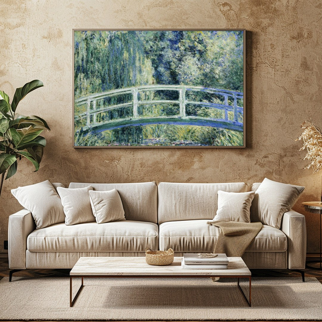 Immerse yourself in the serenity of nature with this exquisite artwork depicting a lush garden for Family Room
