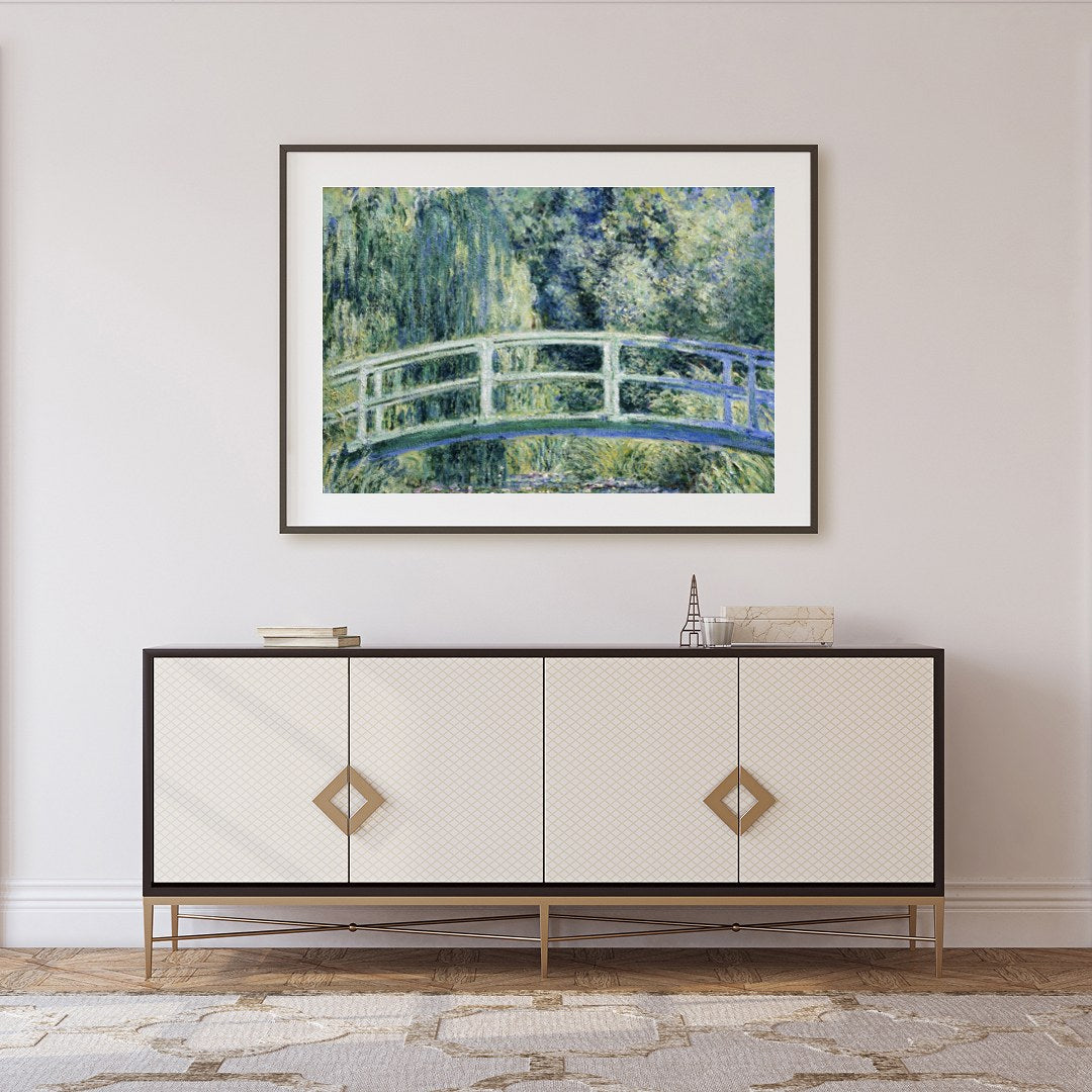 Immerse yourself in the serenity of nature with this exquisite artwork depicting a lush garden for Foyer