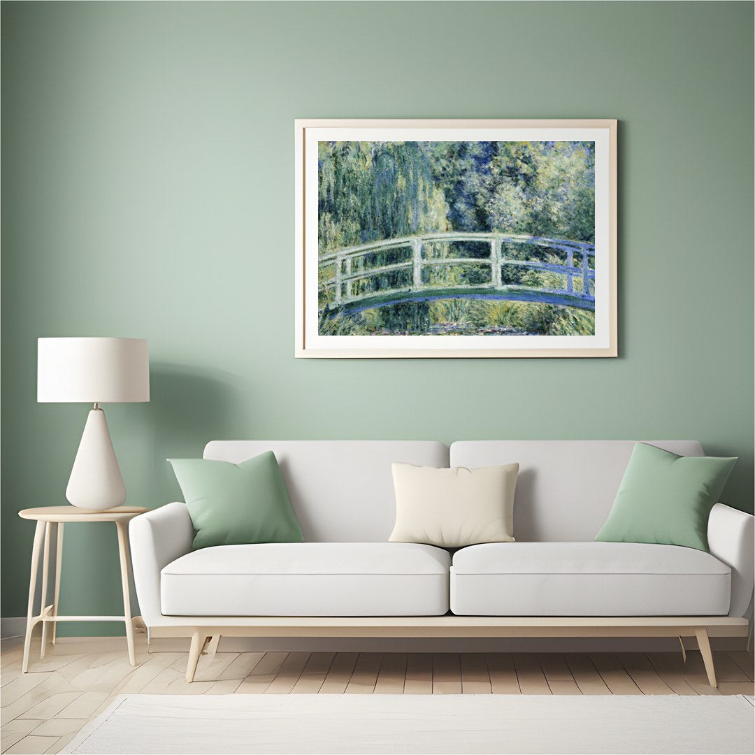 Immerse yourself in the serenity of nature with this exquisite artwork depicting a lush garden for Hall
