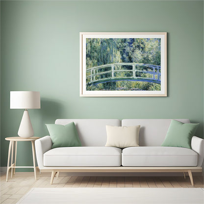 Immerse yourself in the serenity of nature with this exquisite artwork depicting a lush garden for Hall