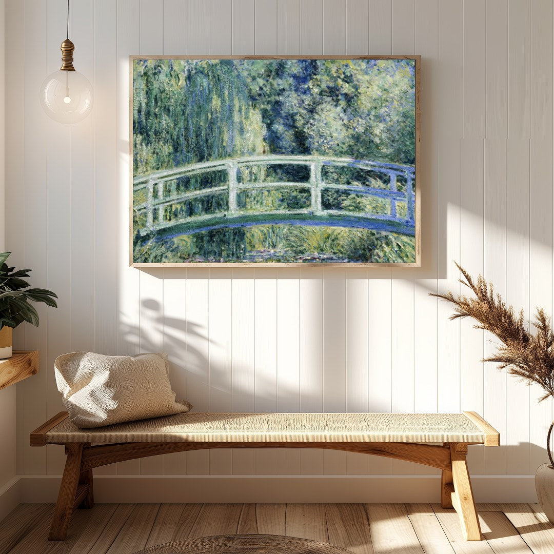 Immerse yourself in the serenity of nature with this exquisite artwork depicting a lush garden for Hallway