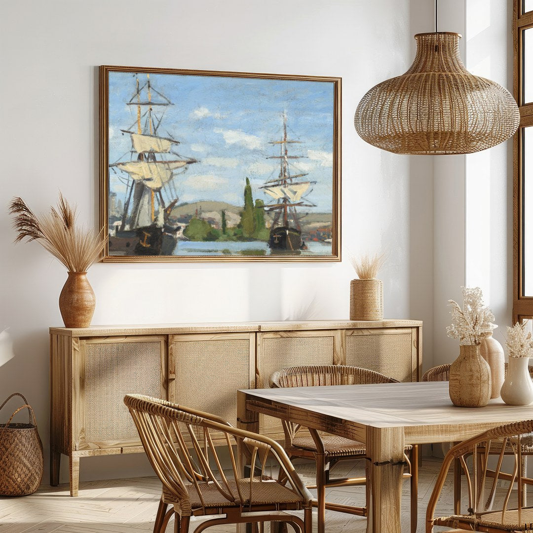 Immerse yourself in the serene elegance of maritime nostalgia with this captivating artwork. for Dining