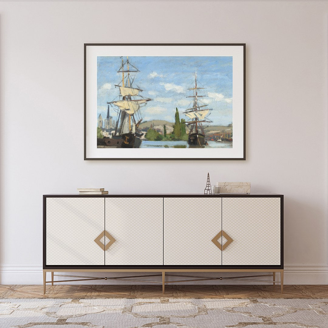 Immerse yourself in the serene elegance of maritime nostalgia with this captivating artwork. for Foyer