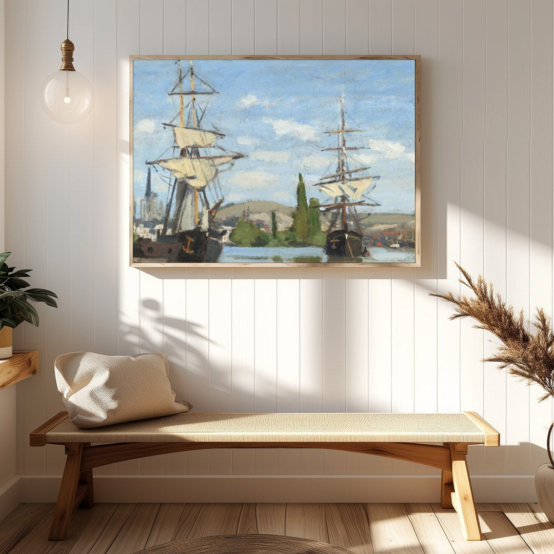 Immerse yourself in the serene elegance of maritime nostalgia with this captivating artwork. for Hallway
