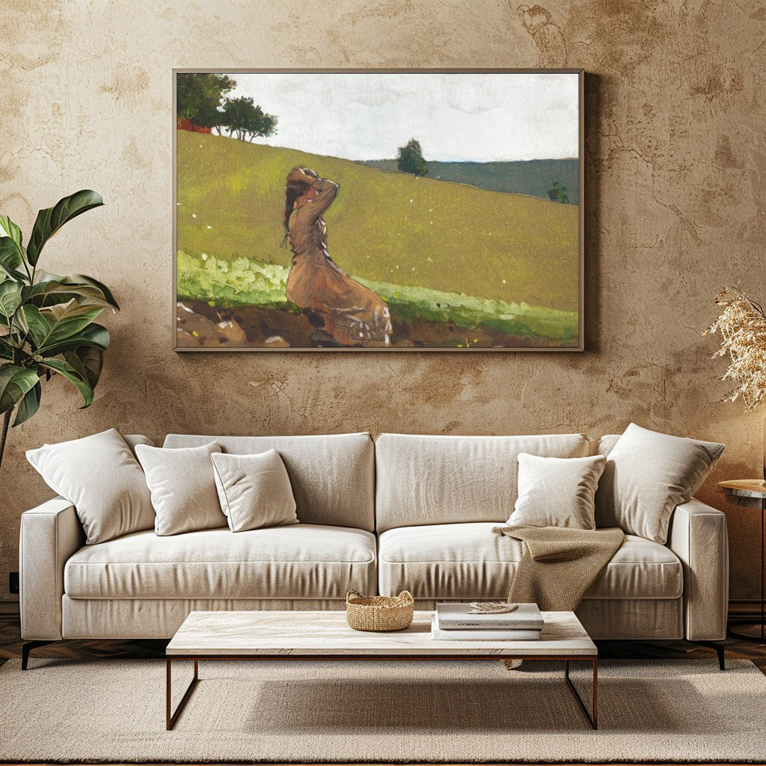 Experience the serene beauty of the countryside with this calm and reflective artwork. A solitary for Family Room