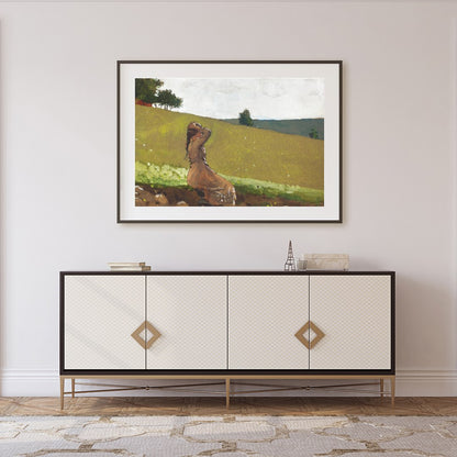 Experience the serene beauty of the countryside with this calm and reflective artwork. A solitary for Foyer