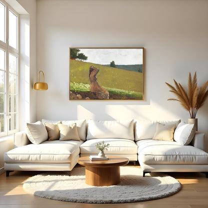 Experience the serene beauty of the countryside with this calm and reflective artwork. A solitary for Living Room