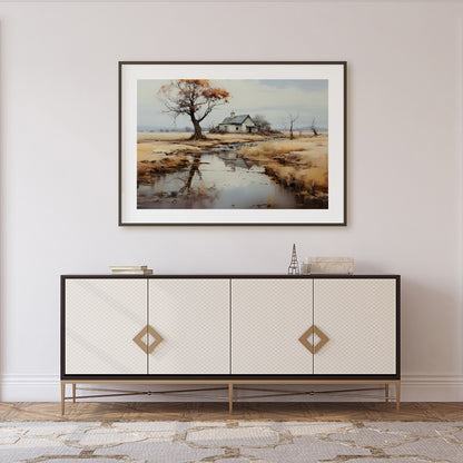 Immerse yourself in the serene elegance of rural landscapes with 'Tranquil Homestead by the for Foyer