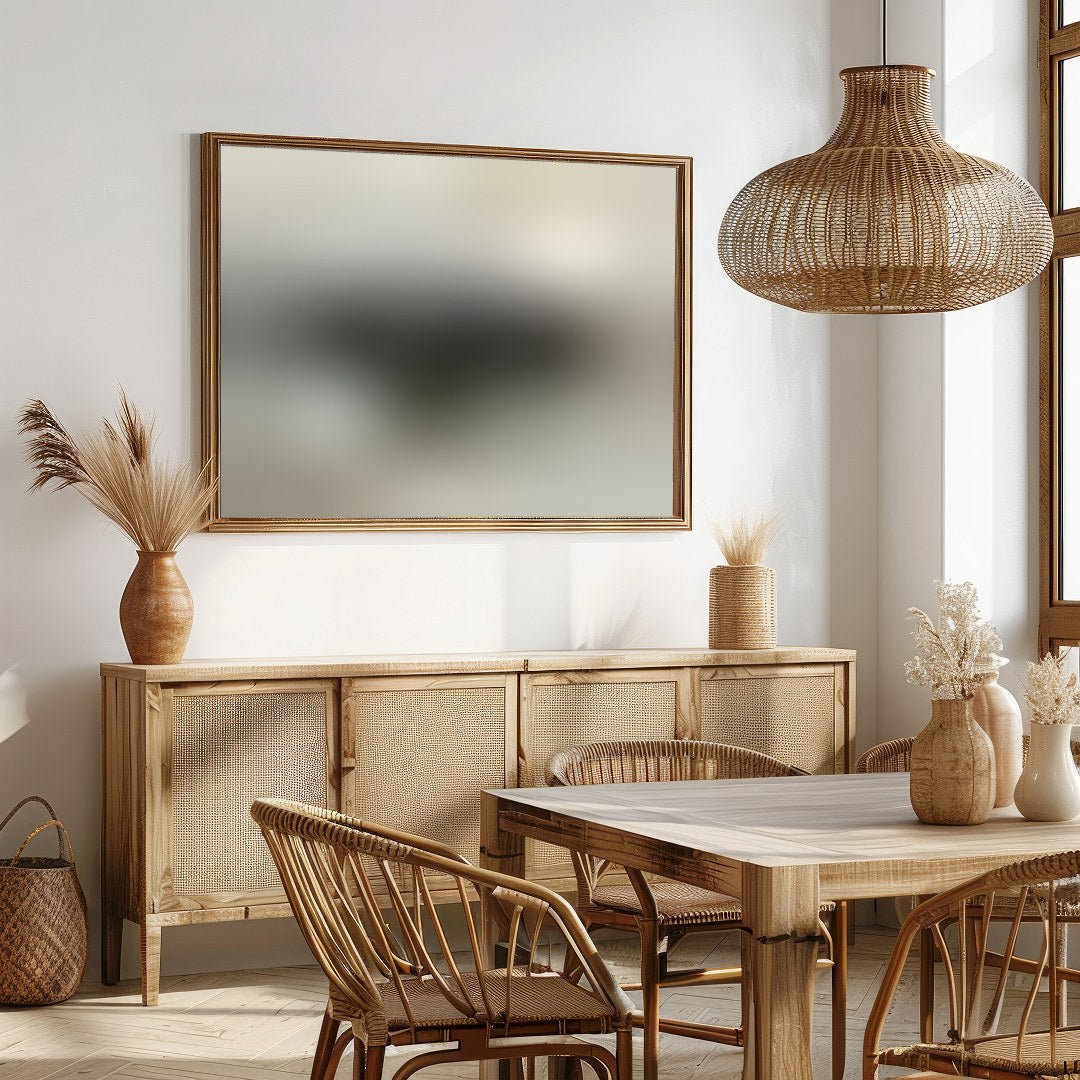 Immerse yourself in the serene beauty of this abstract seascape painting. Soft waves blend for Dining