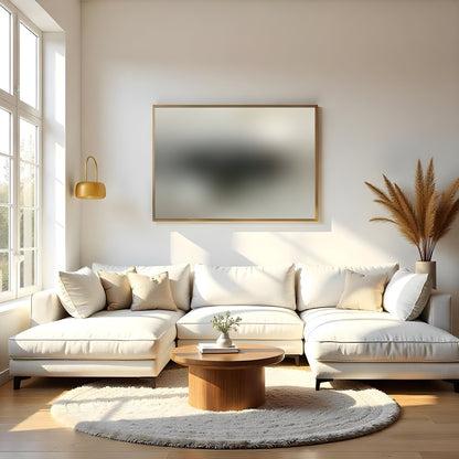 Immerse yourself in the serene beauty of this abstract seascape painting. Soft waves blend for Living Room
