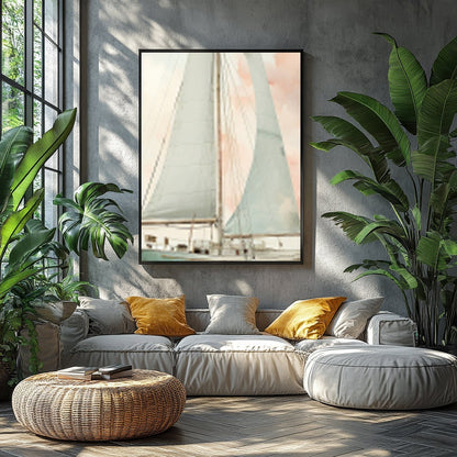 This captivating artwork evokes a sense of calm with its soft, pastel hues and elegant depiction of for Balcony
