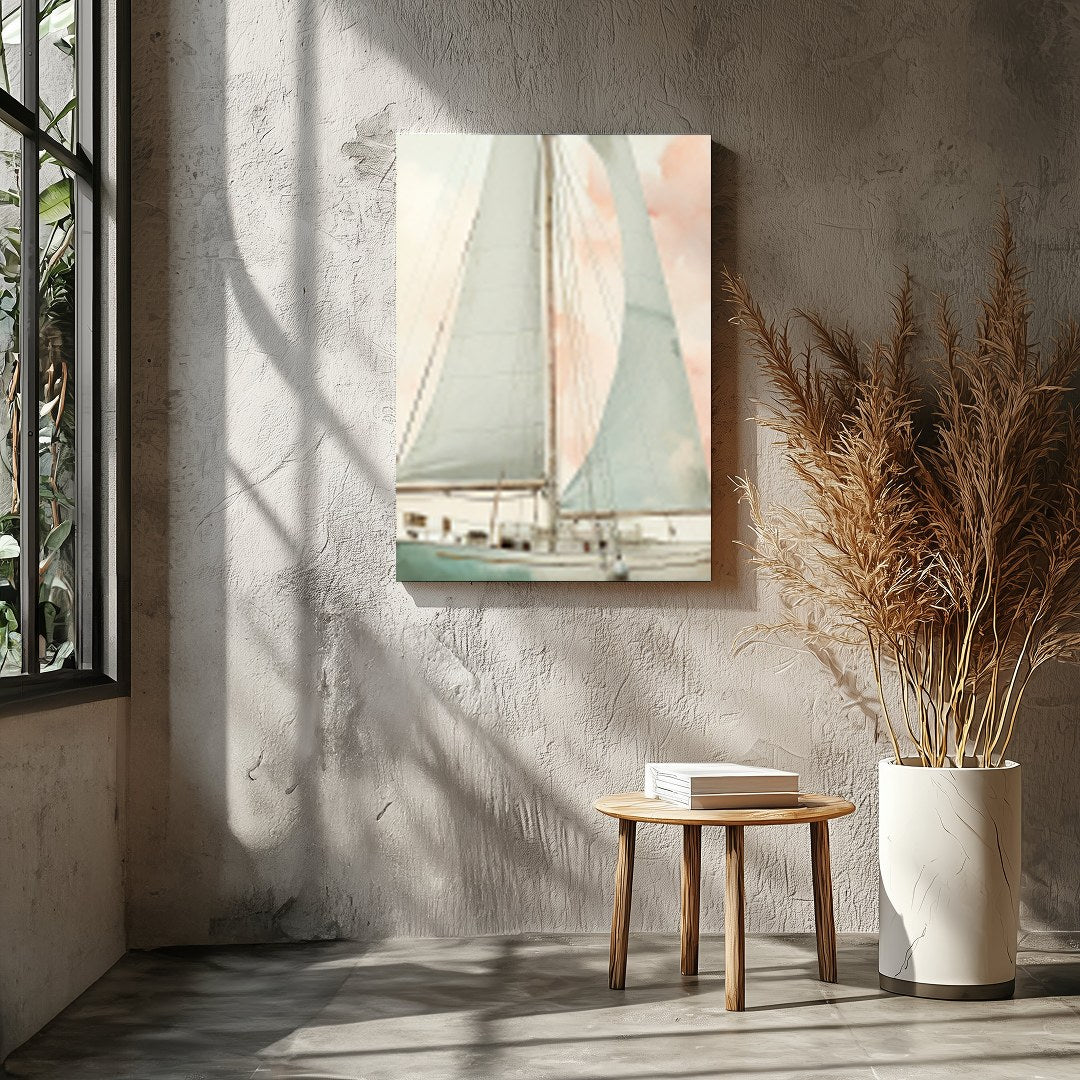 This captivating artwork evokes a sense of calm with its soft, pastel hues and elegant depiction of for Entrance