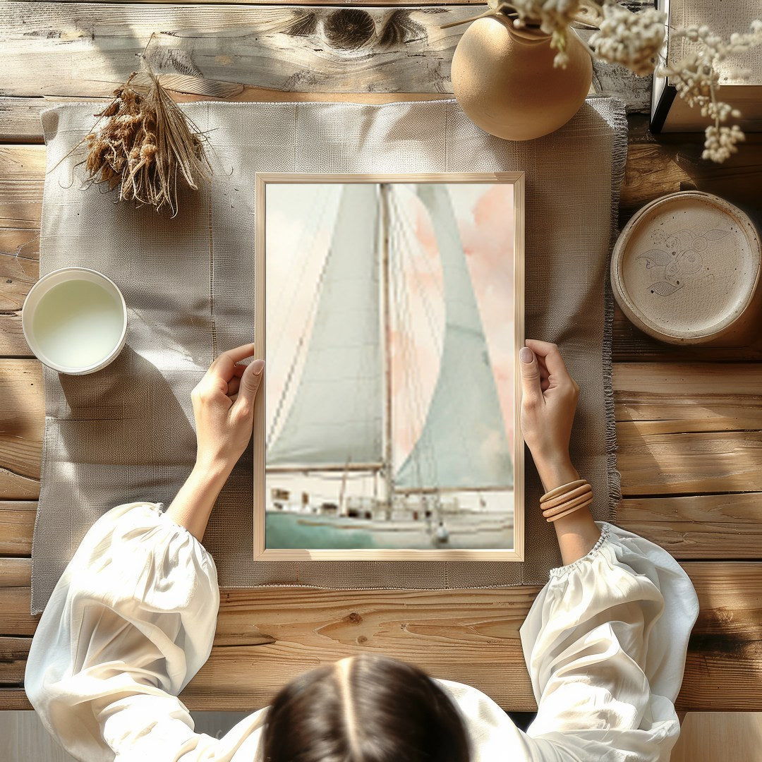 This captivating artwork evokes a sense of calm with its soft, pastel hues and elegant depiction of for Kitchen