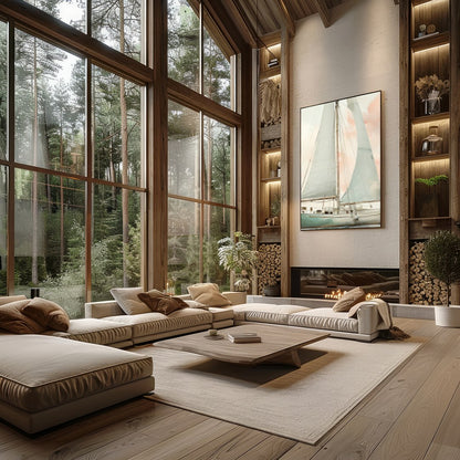 This captivating artwork evokes a sense of calm with its soft, pastel hues and elegant depiction of for Living Room