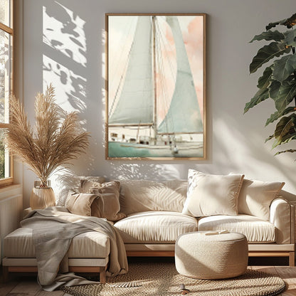 This captivating artwork evokes a sense of calm with its soft, pastel hues and elegant depiction of for Sitting Area