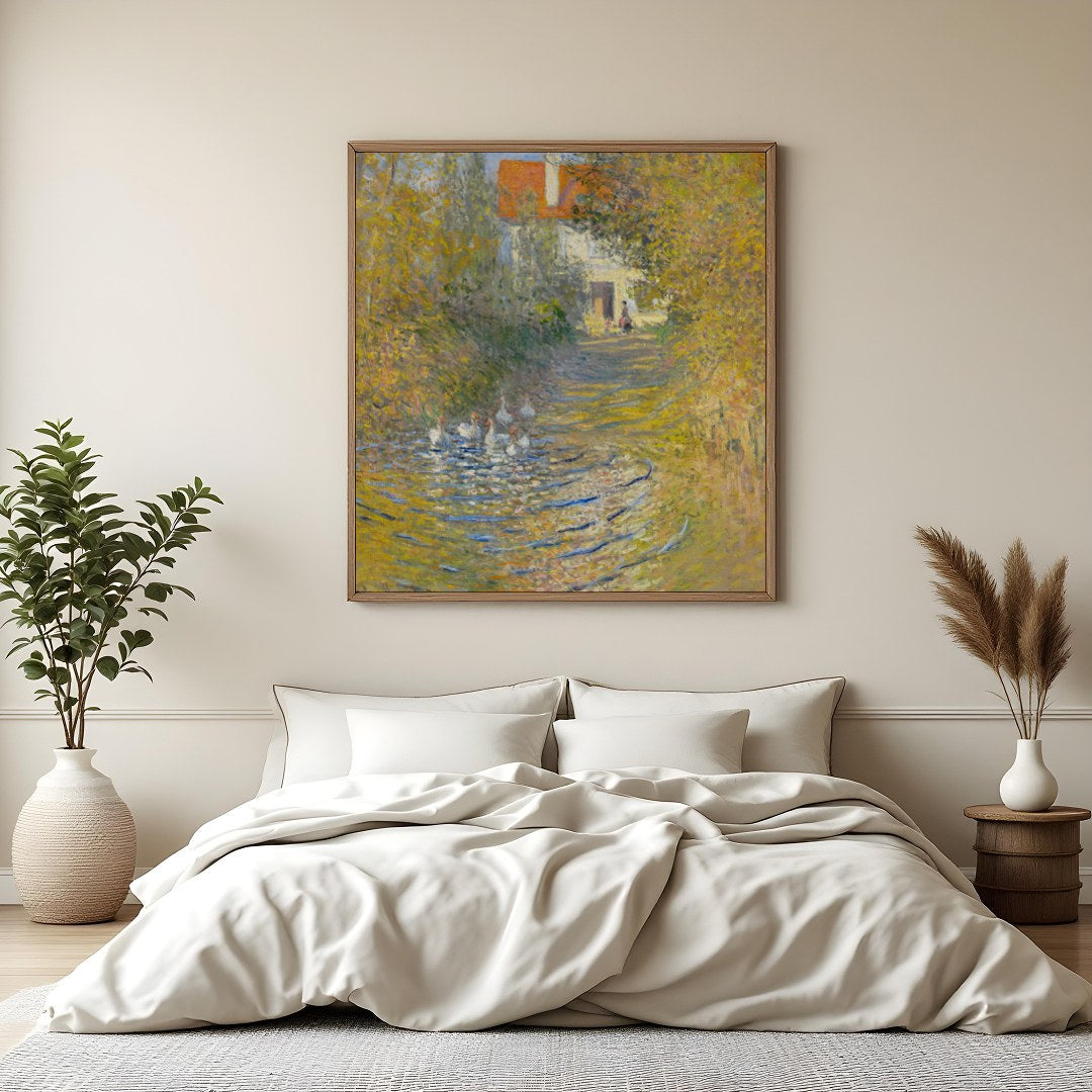 This stunning impressionist masterpiece captures the serene beauty of a sunlit garden path, leading for Bedroom