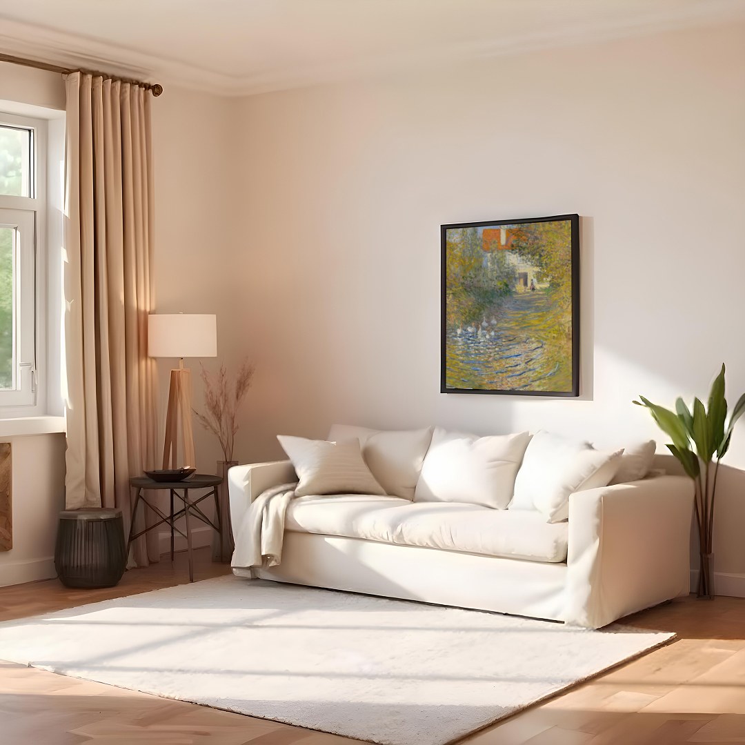 This stunning impressionist masterpiece captures the serene beauty of a sunlit garden path, leading for Family Room