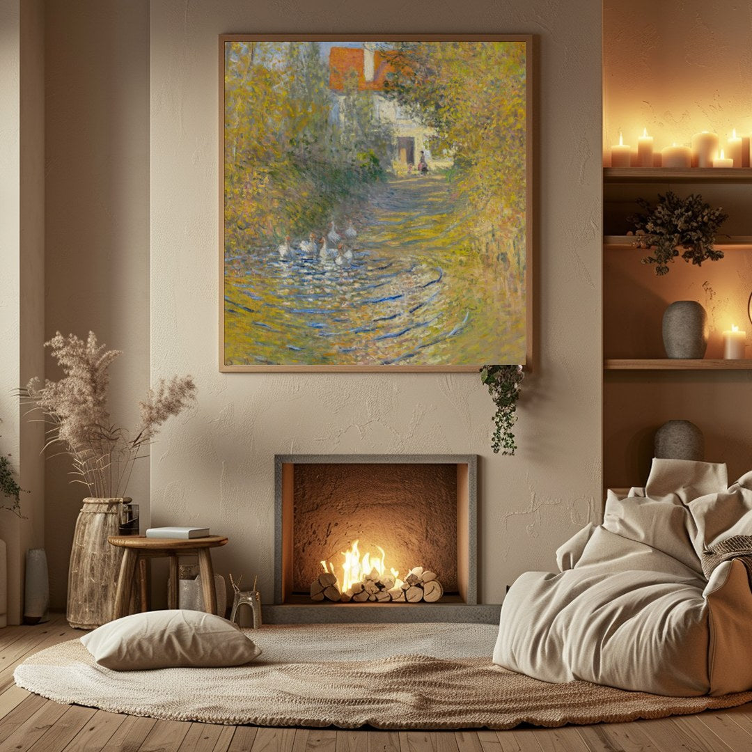 This stunning impressionist masterpiece captures the serene beauty of a sunlit garden path, leading for Hall