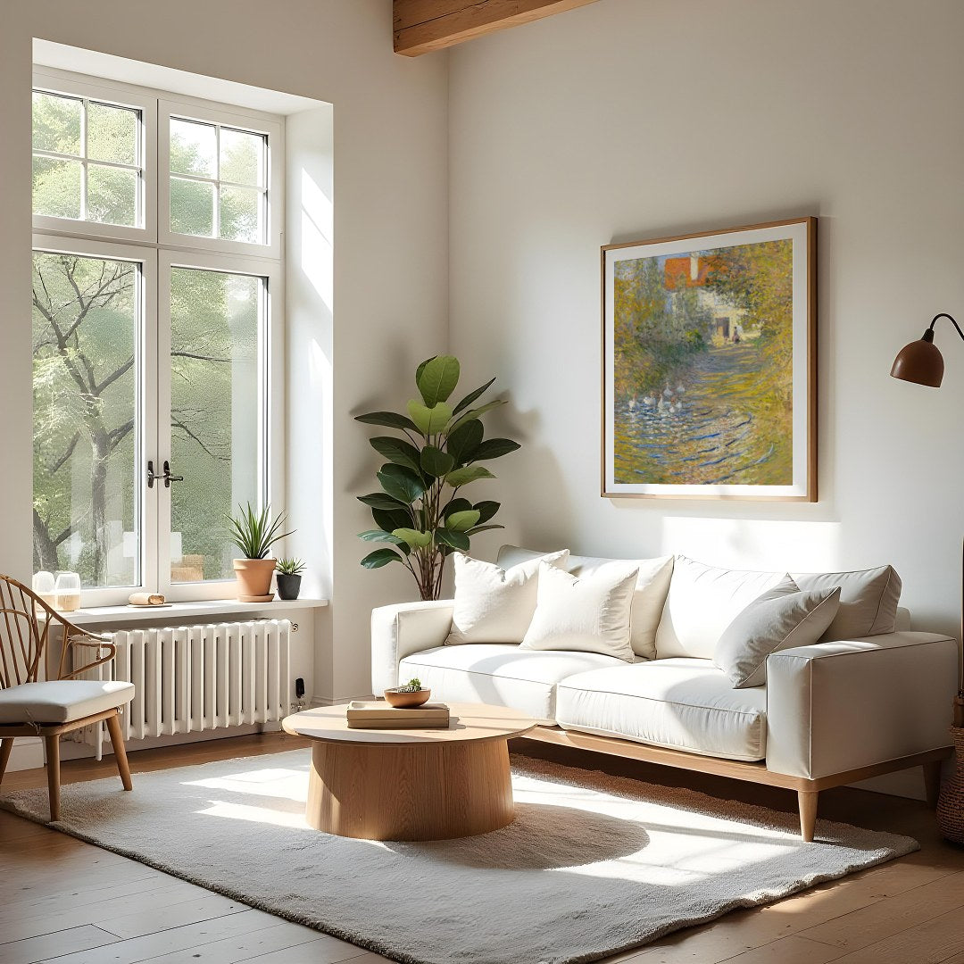 This stunning impressionist masterpiece captures the serene beauty of a sunlit garden path, leading for Living Room