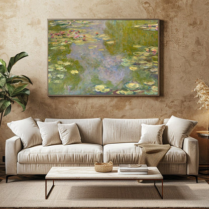 Immerse yourself in the serene beauty of 'Tranquil Impressionist Water Lilies.' This exquisite wall for Family Room