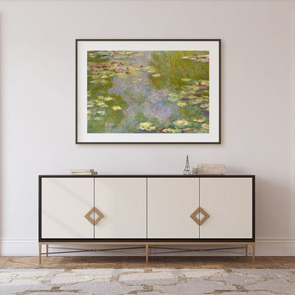 Immerse yourself in the serene beauty of 'Tranquil Impressionist Water Lilies.' This exquisite wall for Foyer