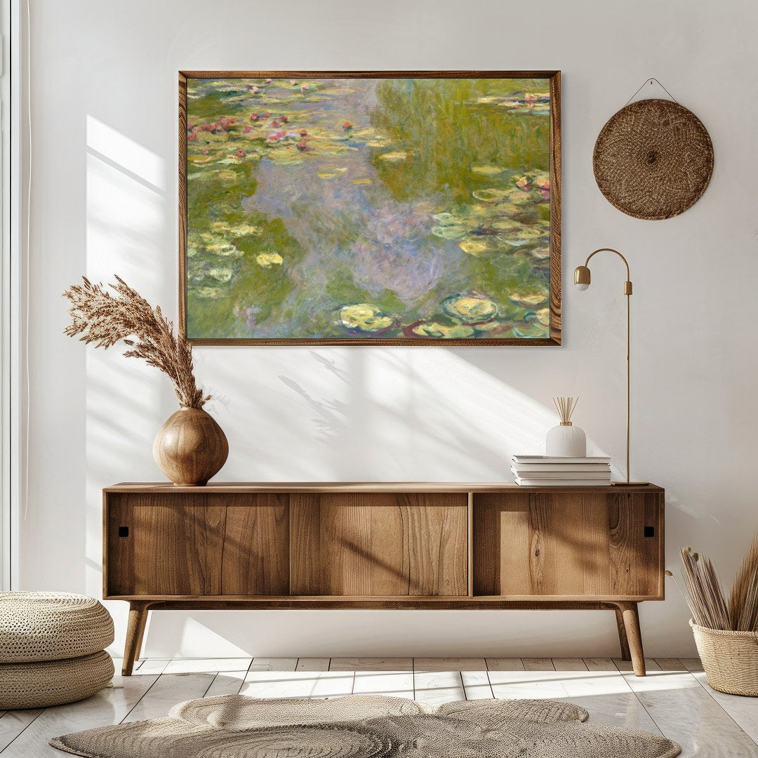 Immerse yourself in the serene beauty of 'Tranquil Impressionist Water Lilies.' This exquisite wall for Sitting Area