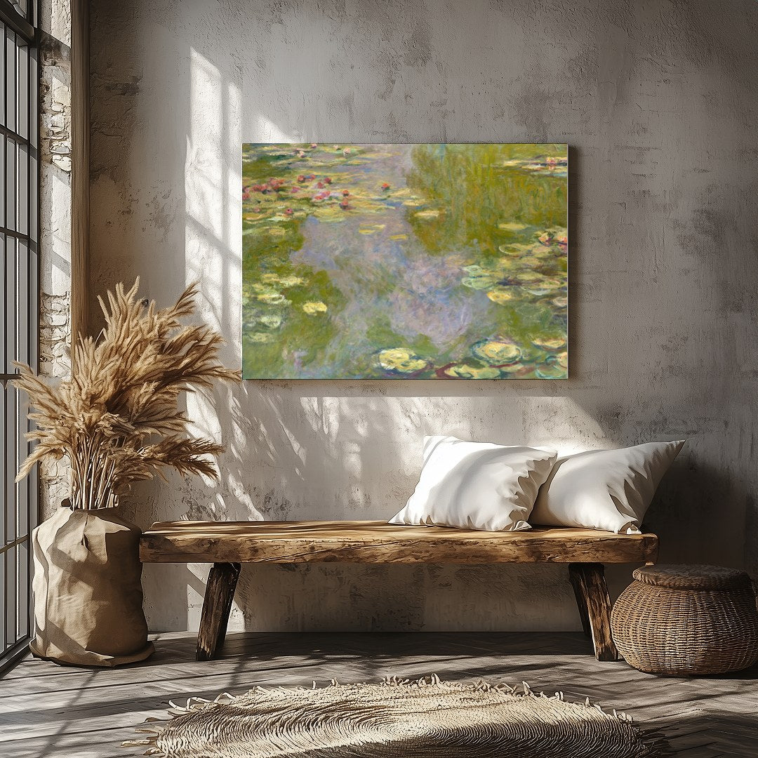 Immerse yourself in the serene beauty of 'Tranquil Impressionist Water Lilies.' This exquisite wall for Veranda