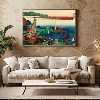 Immerse yourself in the serene beauty of this traditional Japanese countryside artwork. With its for Family Room