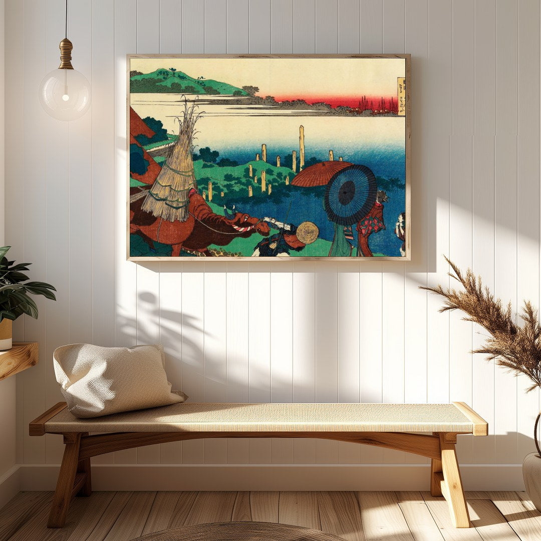 Immerse yourself in the serene beauty of this traditional Japanese countryside artwork. With its for Hallway
