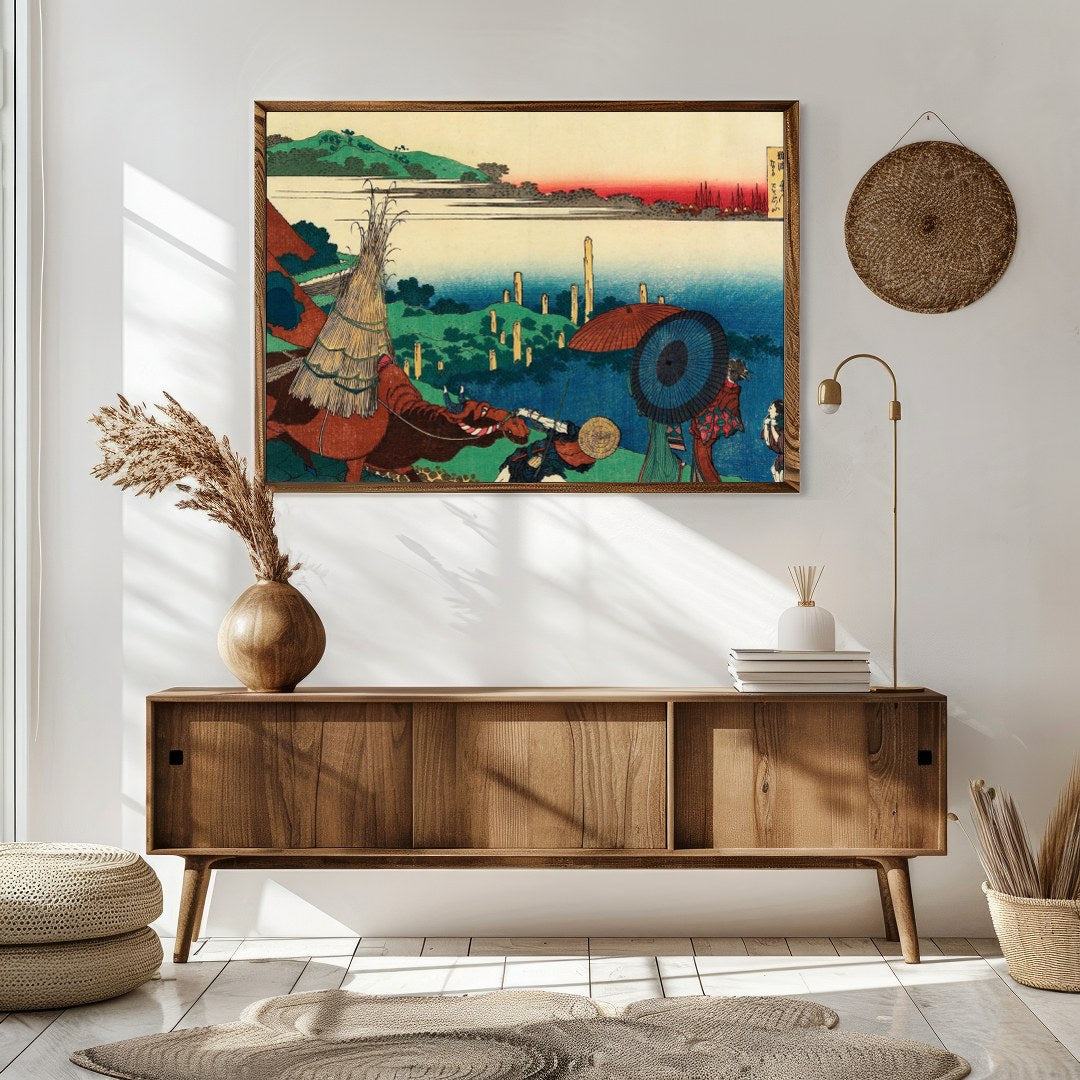 Immerse yourself in the serene beauty of this traditional Japanese countryside artwork. With its for Sitting Area