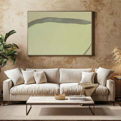 This serene piece captures a solitary figure in a minimalist landscape, blending traditional and for Family Room